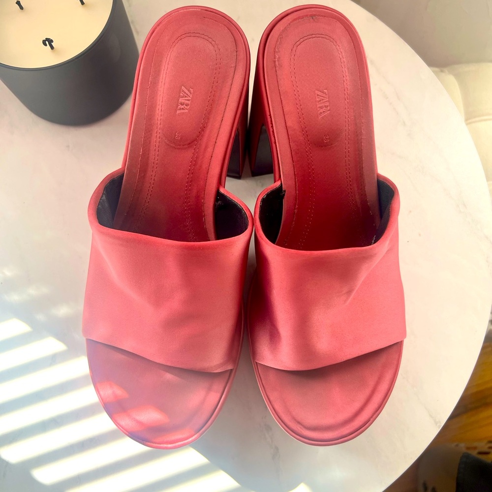 Zara Platform sandals in Pink Size 38